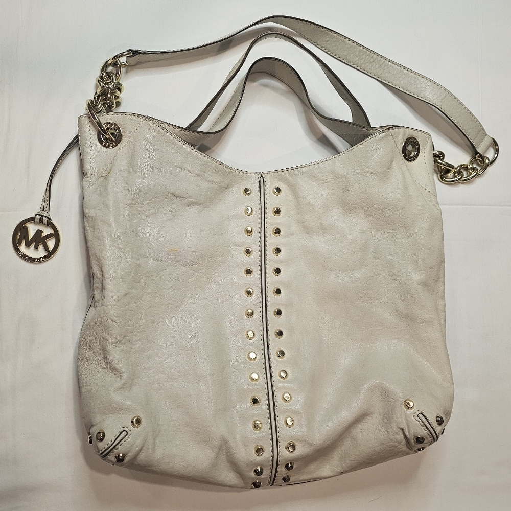 Michael Kors Cream Leather Tote Bag